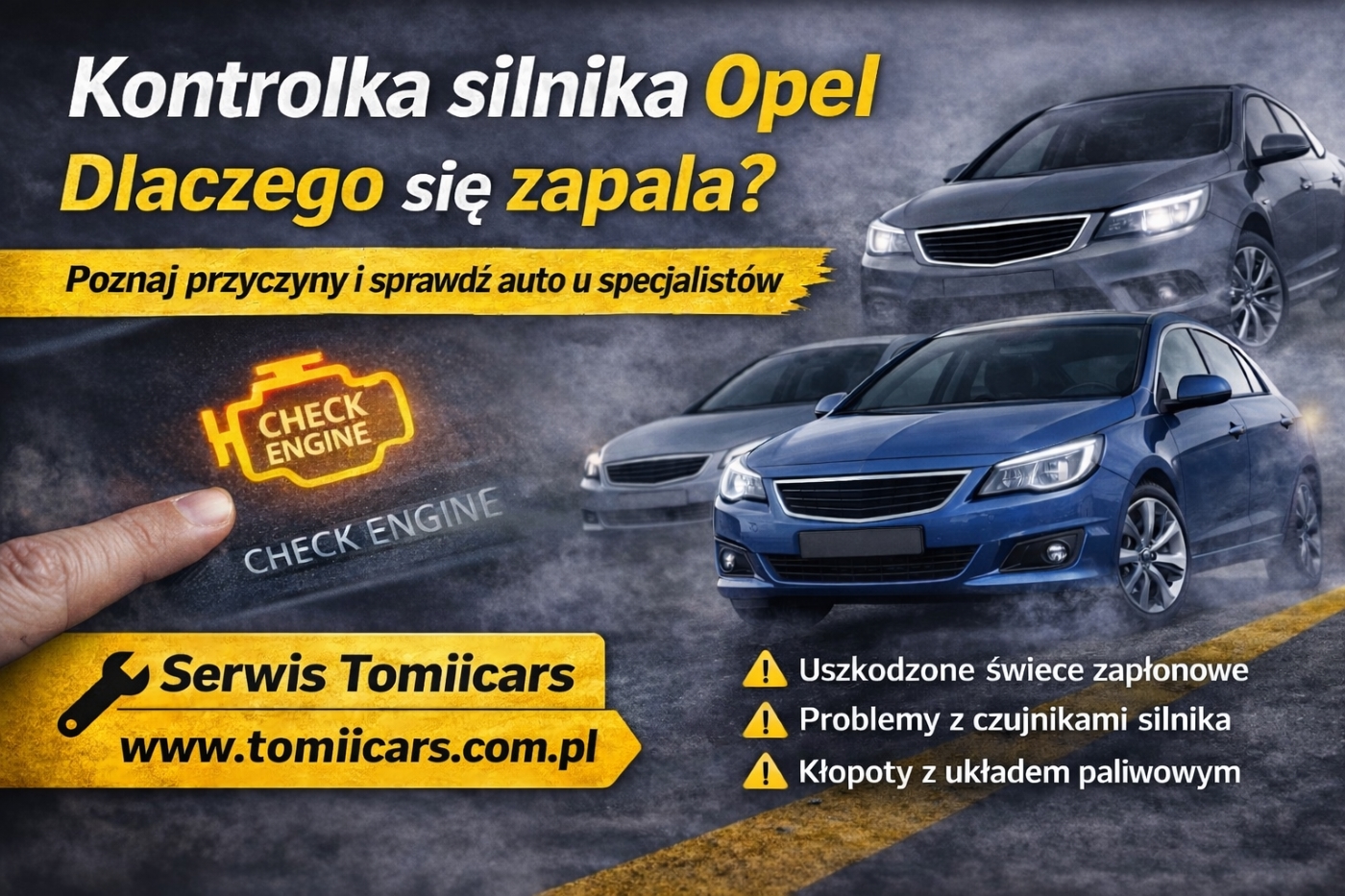 Pomarańczowa Kontrolka silnika opel