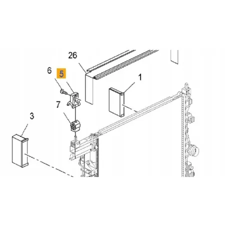 Uchwyt  - mocowanie chłodnicy Opel Astra J , Zafira B  GM 13250318