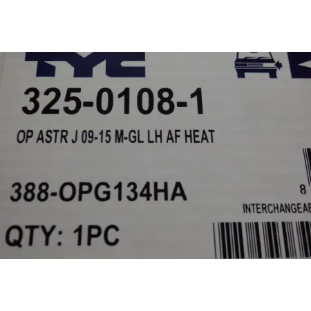 Szkło lusterka - wkład Opel Astra J - Lewe od kierowcy