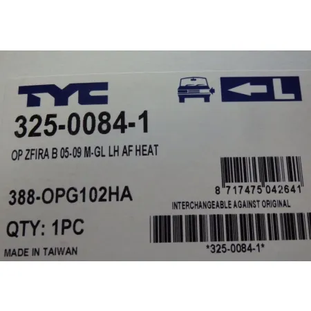 Szkło - wkład lusterka  Opel Zafira B - Lewe od kierowcy